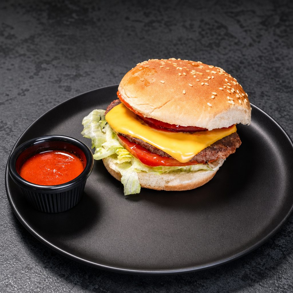 Cheese/Beef Burger.