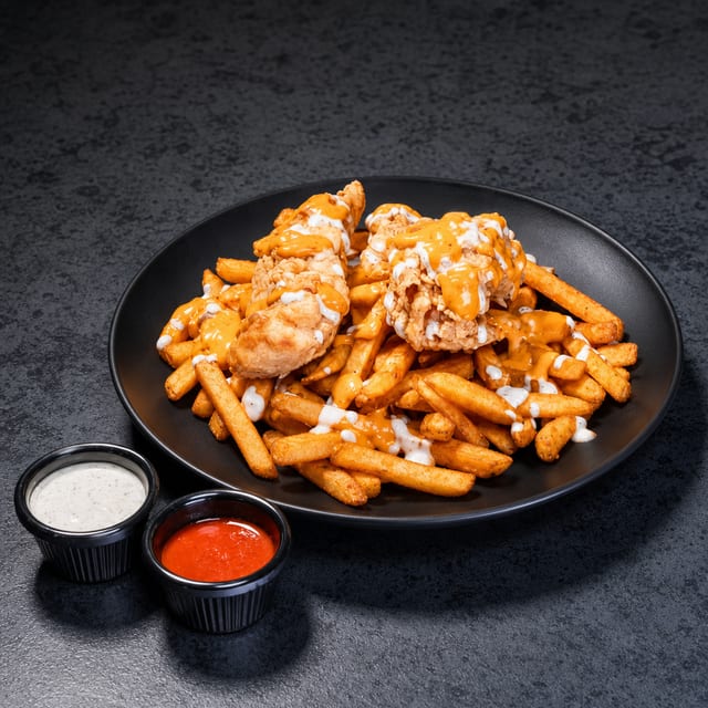 Fried Tender Over-Fries.