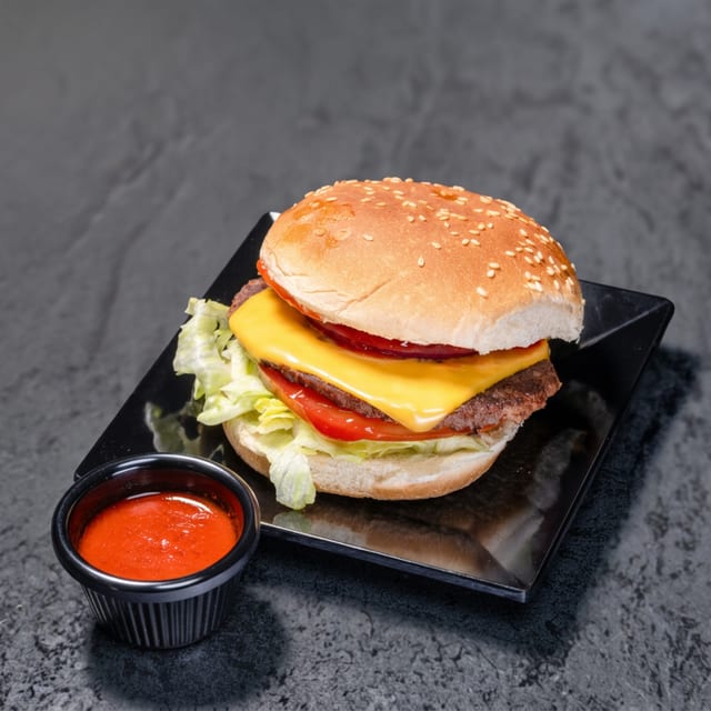 Cheese/Beef Burger.